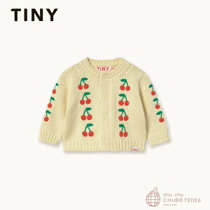 �yTINYCOTTONS�z[Drop 1] MINI CHERRIES KNITTED BABY CARDIGAN dusty yellow (26SS)