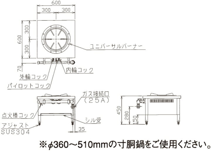 楽天市場】MLSG-066 マルゼン 業務用 外管式スープレンジ ローレンジ 1  