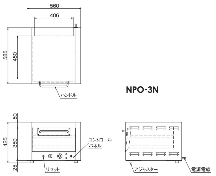 楽天市場】NPO-3N ニチワ電機 電気ピザオーブン ピッツァオーブン 200V 