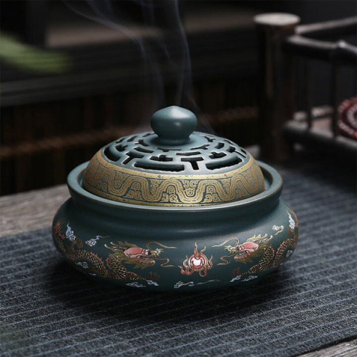 楽天市場】香炉 双竜 蓋付 中国製 : 中華の扉