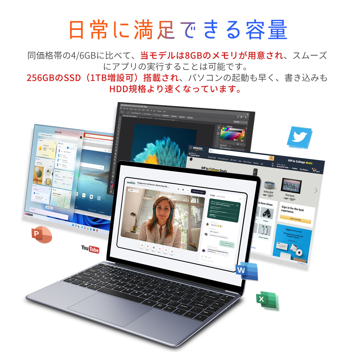 楽天市場】14.1型 液晶ディスプレイ 初心者 intel ノートパソコン 日本
