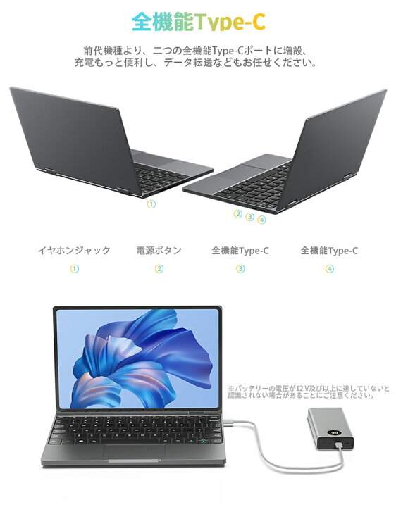 楽天市場】【2000円オフ＆2倍p】2in1ノートパソコン 10.5インチ 360 