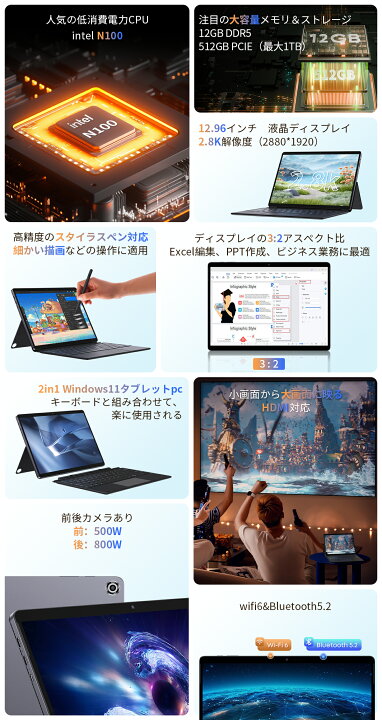 楽天市場】【8％オフ＆最大6倍p】タブレットPC windows11 WPSoffice 