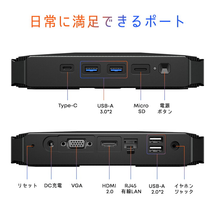 楽天市場】【8％オフ＆最大6倍p】ミニPC intel N100 DDR5 8GB+256GB 