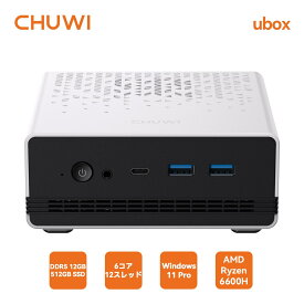 【ポイント10倍追加+クーポンで2,745円OFF】CHUWI Windows11 Pro ミニPC AMD デスクトップ パソコン 超小型 ミニパソコン 16GB+512GB(最大64GB+2TB) 6コア12スレッド 3画面出力 4K＠144Hz デスクトップPC ゲーミングPC コスパ最強 Chuwi UBox