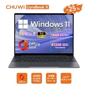 yOfficetSS54599~zOffice Chuwi m[gp\R Windows11 m[gPC 14C` 6RA12Xbh Zen4 CoreBook X 7430U DDR4 16G+512G 2160*1440 3:2̉ʔ䗦 WIFI6 BT5.2 p\R {L[{[hX