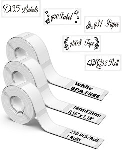 Phomemo D30xv^[p  n e[v xV[  M[ V[ p ڒ܂ Ĕ^Cv V[ n  210/ 3Zbg 14mm*30mm 蒠/DIYx