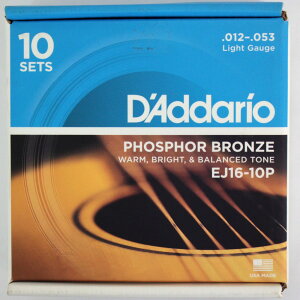 �_�_���I D'Addario EJ16-10P Light 012-053 10�Z�b�g �A�R�[�X�e�B�b�N�M�^�[��