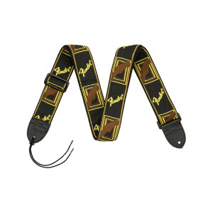 tF_[ Fender 2" Monogrammed Strap Black/Yellow/Brown M^[Xgbv