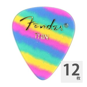 tF_[ M^[sbN 12 Zbg Thin 351 Shape Premium Picks Thin Rainbow Fender