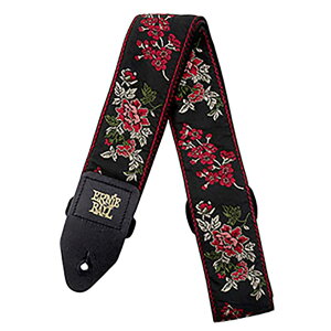 ギターストラップ アーニーボール ERNIE BALL #4142 Jaguard Strap Red Rose ストラップ ジャガードストラップ レッドローズ バラ 薔薇