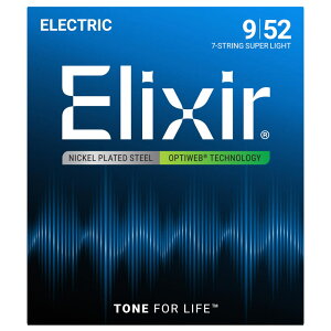 エリクサー ELIXIR 19007 Optiweb 7-String Super Light 09-52 7弦 エレキギター弦