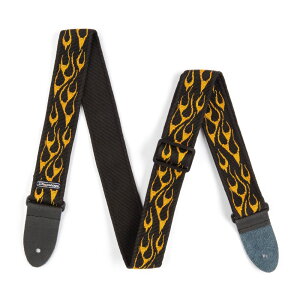 JIM DUNLOP D3811OY Classic Woven Straps Flambe Orange M^[Xgbv