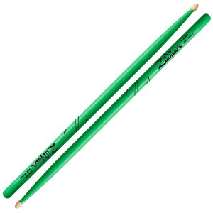 ZILDJIAN LAZLZ5AACDGG Hickory Series 5A ACORN WOOD NEON GREEN DRUMSTICK �h�����X�e�B�b�N