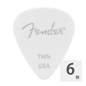 tF_[ M^[sbN 6 Zbg Thin 351 Shape Wavelength Celluloid Picks White Fender