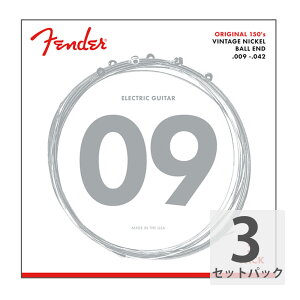 tF_[ Fender Original 150 Guitar Strings Pure Nickel Wound Ball End 150L 009-042 Gauges 3-Pack GLM^[ 3pbN