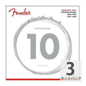 tF_[ Fender Original 150 Guitar Strings Pure Nickel Wound Ball End 150R 010-046 Gauges 3-Pack GLM^[ 3pbN