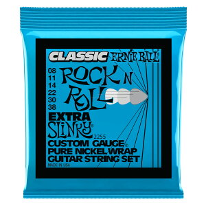 A[j[{[ ERNIE BALL 2255 Extra Slinky Classic Rock n Roll Pure Nickel Wrap 8-38 Gauge GLM^[