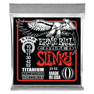 A[j[{[ ERNIE BALL 3115 Skinny Top/ Heavy Bottom Slinky Coated Titanium RPS 10-52 Gauge GLM^[