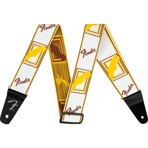 Fender Weighless Monogram Strap White/Brown/Yellow M^[Xgbv