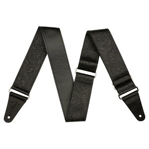 tF_[ Fender Tooled Leather Guitar Strap 2" Black M^[Xgbv