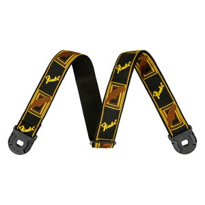 tF_[ Fender Quick Grip Locking End Strap Black Yellow and Brown 2" M^[Xgbv