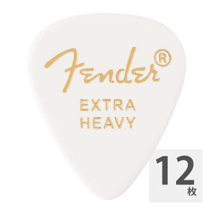 tF_[ M^[sbN 12 Zbg GNXgwr[ 351 Shape Premium Picks Extra Heavy White Fender