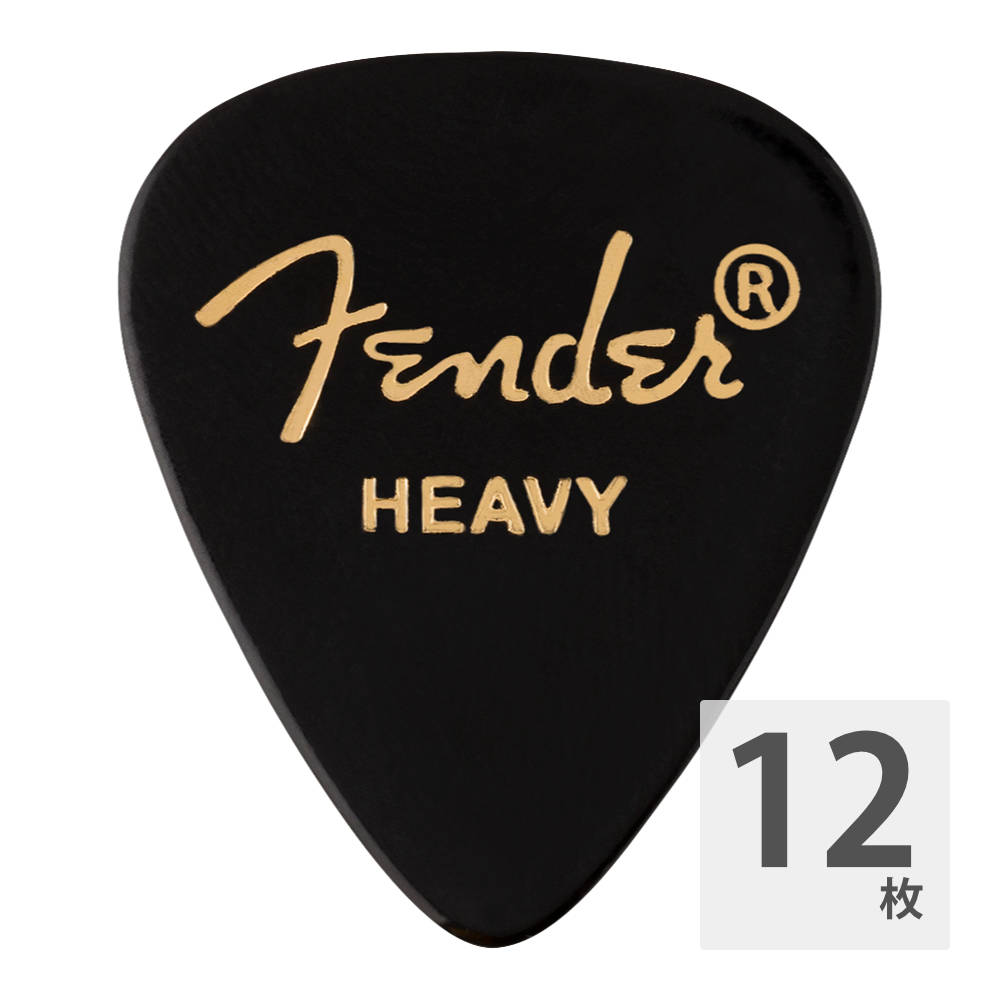 おトク情報がいっぱい！ フェンダー Fender 351 Shape Premium Picks Heavy Black ギターピック 12枚入り 