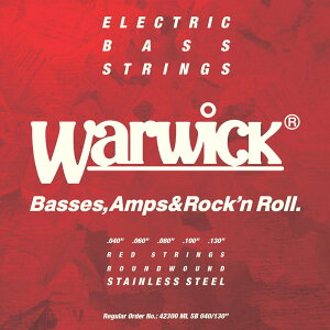 WARWICK 42300 ML 5B 040/130 RED stainless steel 5-string Set 5x[X