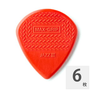 JIM DUNLOP Max-Grip Jazz III Nylon Pick RD M^[sbN×6