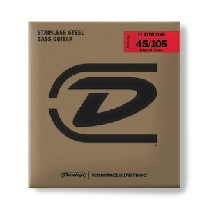 JIM DUNLOP Stainless Steel Flatwound Bass Strings DBFS45105M GLx[X