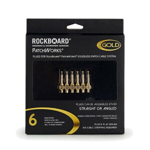 RockBoard RBO CAB PW PLUG 6 GD PatchWorks Solderless Plugs 6 pcs Gold �\���_�[���X�v���O