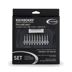 RockBoard RBO CAB PW SET CR PatchWorks Solderless Patch Cable Set 300 cm Cable + 10 Plugs Chrome \_[XP[uLbg