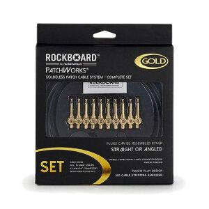 RockBoard RBO CAB PW SET GD PatchWorks Solderless Patch Cable Set 300 cm Cable + 10 Plugs Gold \_[XP[uLbg