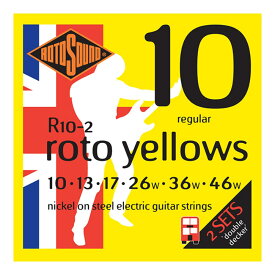 ロトサウンド ギター弦 2セットパック R10-2 Roto Yellows 2Sets NICKEL 10-46 エレキギター弦 2セット入り ROTOSOUND