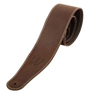 WARWICK Teambuilt Genuine Leather Bass Strap Brown Blind Embossing x[XXgbv