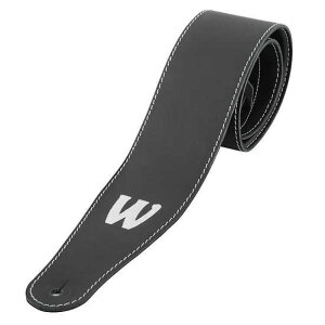WARWICK Teambuilt Genuine Leather Bass Strap Black Silver Embossing x[XXgbv