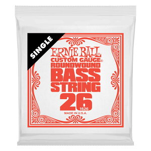 ERNIE BALL 1626 .026 Nickel Wound Electric Bass String Single GLx[Xpo