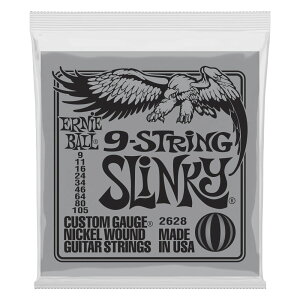 A[j[{[ ERNIE BALL 2628 Slinky 9-String Nickel Wound Electric Guitar Strings 9-105 Gauge GLM^[
