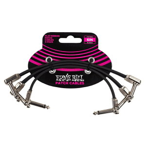 �A�[�j�[�{�[�� ERNIE BALL 6221 6 Flat Ribbon Patch Cable 3-Pack Black �t���b�g�p�b�`�P�[�u��