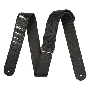 Jackson Shark Fin Leather Strap Black and White 2" M^[Xgbv