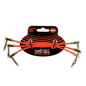 アーニーボール ERNIE BALL P06402 6" Flat Ribbon Patch Cable 3-Pack - Red パッチケーブル 3本セット