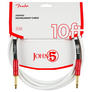 Fender tF_[ Capsule Collection INST CABLE WHT/RD John5 W5 3m M^[P[u