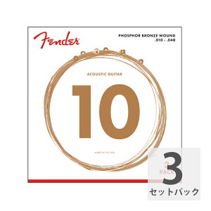 Fender tF_[ Phosphor Bronze Acoustic Guitar Strings Ball End 60XL 010-048 3-Pack AR[XeBbNM^[ 3ZbgpbN