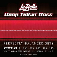 ラベラ 弦 1セット La Bella 750T-B White Nylon Tape Wound 50-135 5弦エレキベース弦