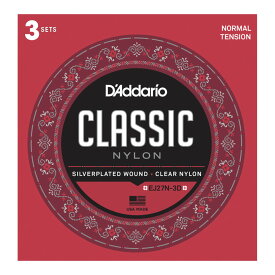 D'Addario ダダリオ EJ27N-3D Silver Wound/Clear Nylon - Student - Normal クラシックギター弦
