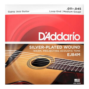 D'Addario __I EJ84M GYPSY JAZZ STRINGS Medium Loop End Acoustic Guitar Strings }JtFM^[