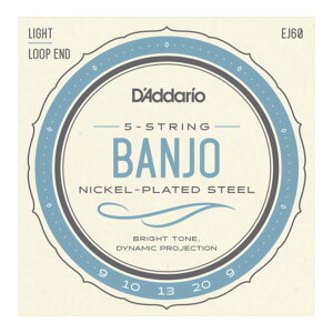 D'Addario �_�_���I EJ60 5-String Banjo Nickel Plated Light 9-20 �o���W���[��