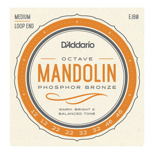 D'Addario �_�_���I EJ80 Phosphor Bronze Octave Mandolin Strings Medium 12-46 �I�N�^�[�u�}���h������