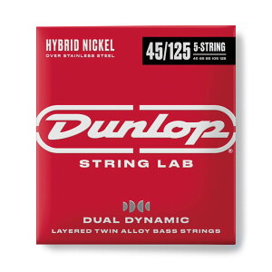JIM DUNLOP W_bv DBHYN45125 DUAL DYNAMIC LAYERED TWIN ALLOY HYBRID WOUND NICKEL BASS STRINGS 5GLx[X